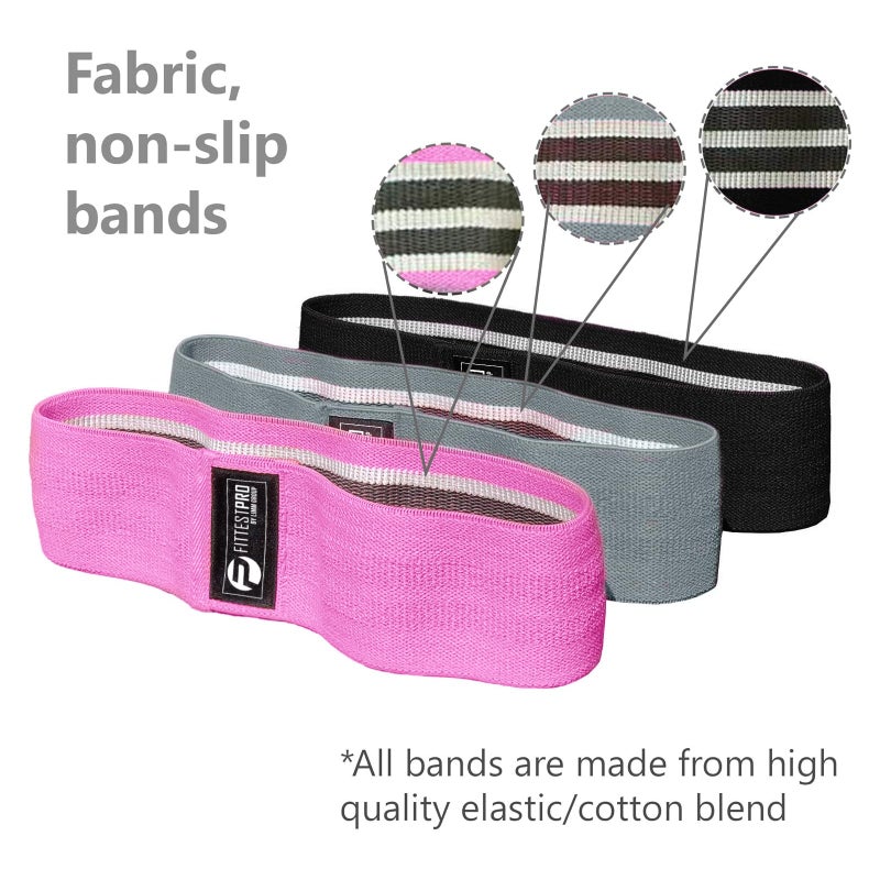Limm Leg Bands for Legs and Butt - Booty Resistance Hip Bands for Working Out - Fitness Loops to Activate Legs  Thighs  Bootie  Glutes and Core - Premium Elastic Non-Slip Cotton Fabric Bands - Image 3